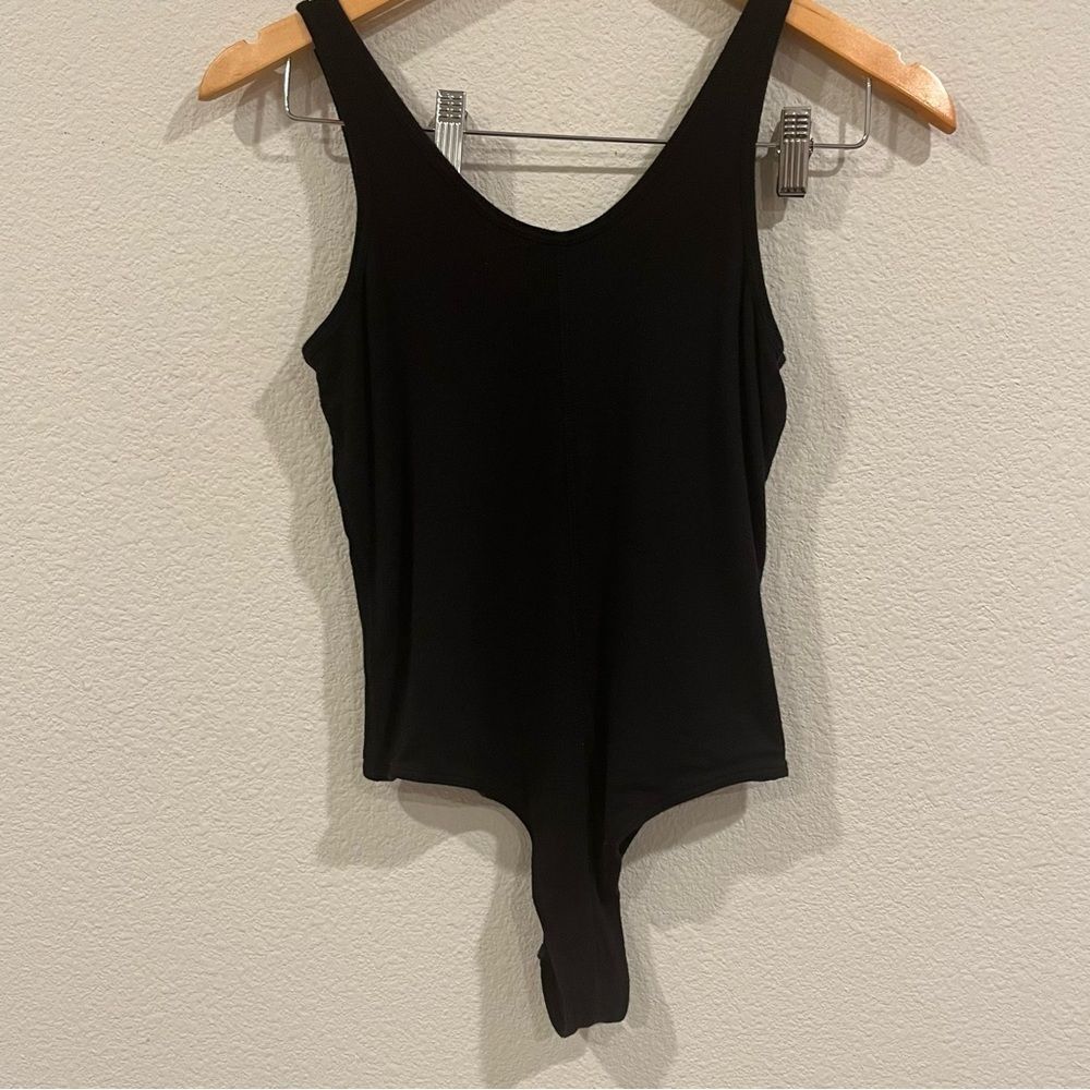 ATM black narrow rubbed super soft double layer size medium tank top bodysuit
